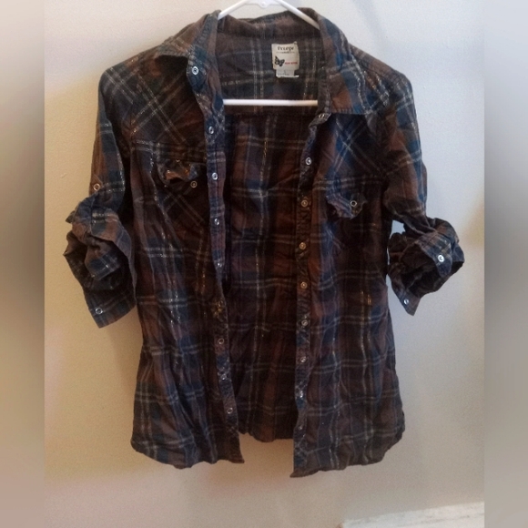 Y2K Plaid Cotton Button Down - Picture 2 of 3
